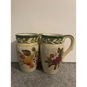 2 Vintage Certified International Tuscana Tall Coffee Mugs  5.75 inches  #1609